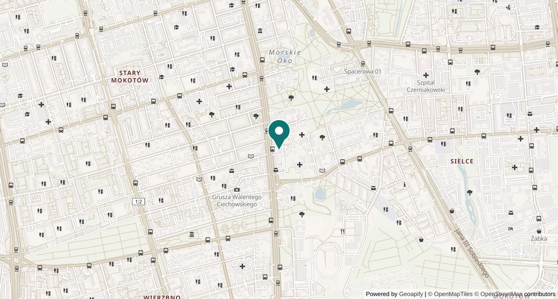 Mapa z zaznaczoną lokalizacją: Warszawa, adres rejestrowy (obsługa zdalna)