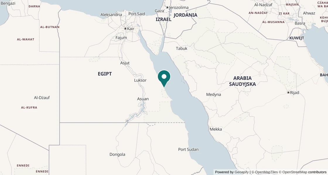 Mapa z zaznaczoną lokalizacją: Marsa Alam, Egipt