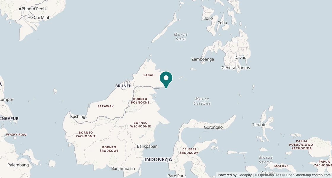 Mapa z zaznaczoną lokalizacją: Sipadan, Mabul i Kapalai, Malezja