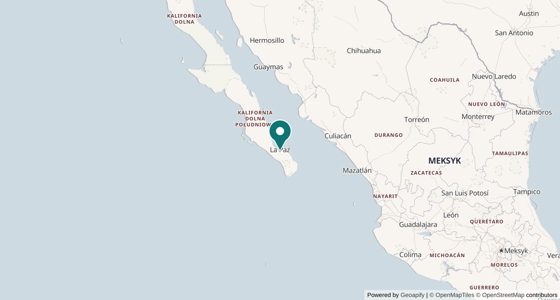 Mapa nurkowa: La Paz (Morze Korteza), Meksyk