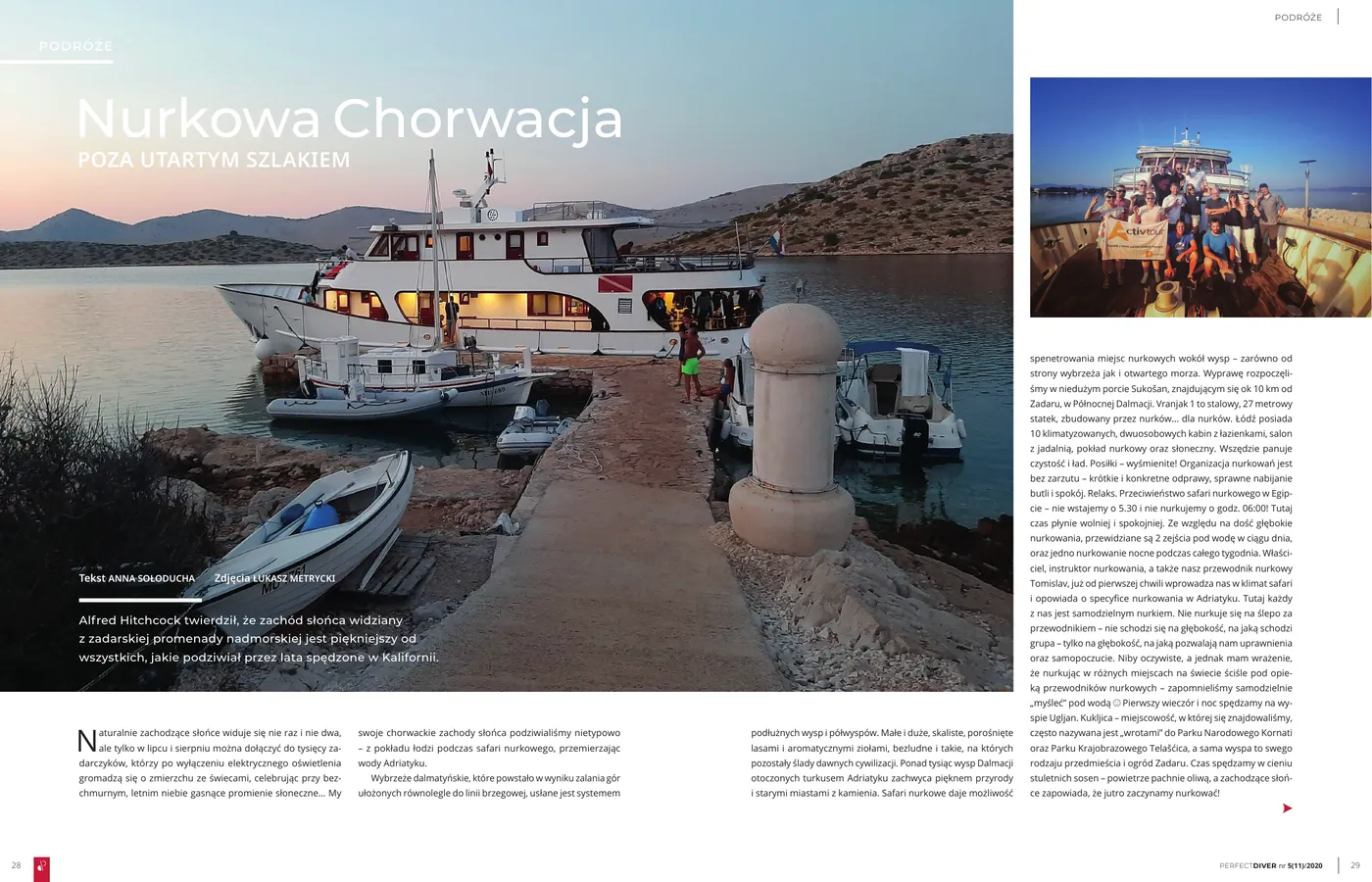 Pierwsza strona artykułu "Nurkowa Chorwacja - poza utartym szlakiem" w Perfect Diver nr 5(11)/2020